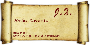 Jónás Xavéria névjegykártya